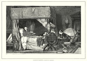 El astrónomo italiano Galileo Galilei en Arcetri, Italia, donde murió en 1642 de Nicolo (after) Barabino