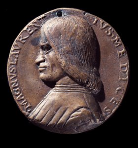 Medalla retrato de Lorenzo de Medici, conocido como el Magnífico (Bronce) de Nicolo Spinelli