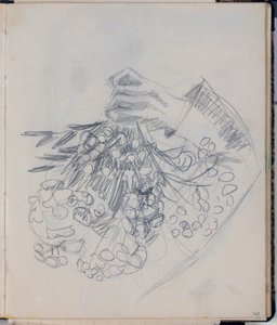 El brazo derecho de H. C. Andersen. Boceto para "El prado en Nysø" (Odense)