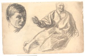 Figura de Cristo y una cabeza de Niels Larsen Stevns
