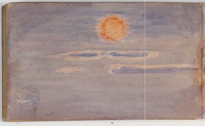 Estudio del cielo con puesta de sol de Niels Larsen Stevns