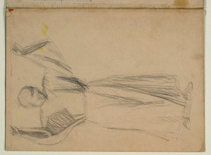 Estudio de Apóstol de Pie Frontal, con Brazos Levantados; Figura No Utilizada para la Ascensión de Niels Larsen Stevns