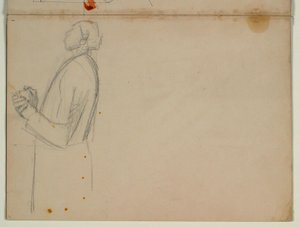 Estudio de apóstol de pie mirando a la izquierda, medio cuerpo. Para la Ascensión de Niels Larsen Stevns