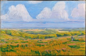 Vista desde Korsdalen. Colinas de Hammer de Niels Larsen Stevns