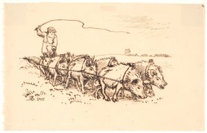 Blære Bonde arando la tierra