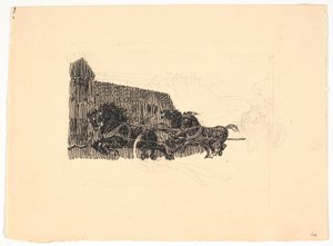 Trabajo preliminar para "El rey Abel y los cordeleros" de Niels Skovgaard