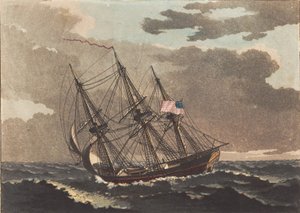 Un barco americano navegando con viento de popa