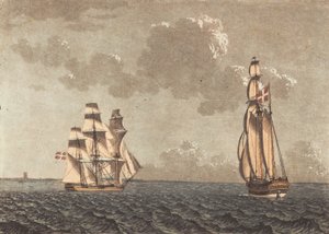 Un barco virando y una galera con viento lateral