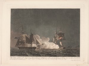 La batalla entre la goleta Lougen y una goleta inglesa, 14 de marzo de 1808 de Niels Truslew