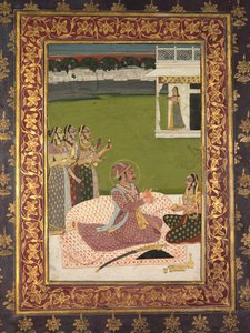 Retrato del Maharajá Savant Singh con Consorte, Bani Thani de Nihal Chand