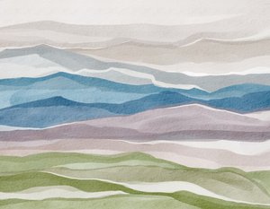 Montañas en acuarela abstracta de Nikita Jariwala