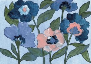 Flores azules y melocotón de Nikita Jariwala