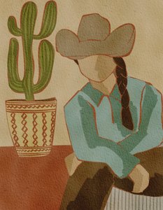 La vaquera del desierto y el cactus de Nikita Jariwala