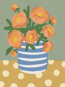 Naturaleza muerta con flores de naranja de Nikita Jariwala