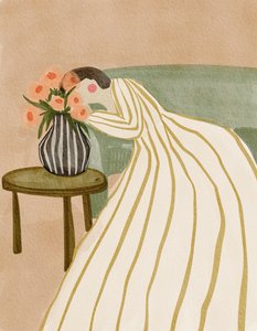 Mujer contemplando las flores de Nikita Jariwala