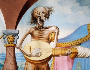 La muerte tocando la mandola (detalle) de Niklaus Manuel