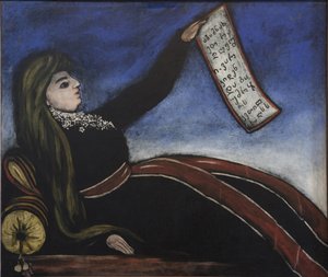 Mujer georgiana en un sofá de Niko Pirosmanashvili