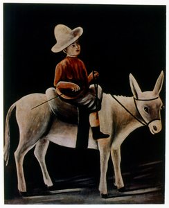 Niño pequeño en un burro de Niko Pirosmani