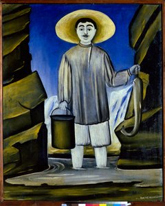 Un pescador entre las rocas