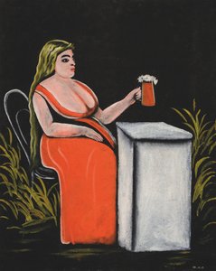 Mujer con una jarra de cerveza