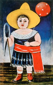 Niña con un globo estampado, c. 1885-1918