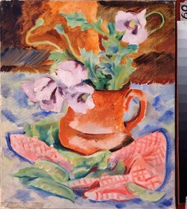Naturaleza muerta, amapolas - Obra de Nikolai Andreyevich Tyrsa (Tirsa) (1887-1942), gouache y témpera sobre tabla de Nikolai Adrianovich Tyrsa