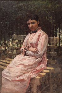 En un parque. Retrato de la esposa del artista de Nikolai Aleksandrovich Yaroshenko