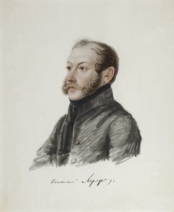 Retrato del Decembrista Nikolai Lorer 1794-1873, 1832-1833