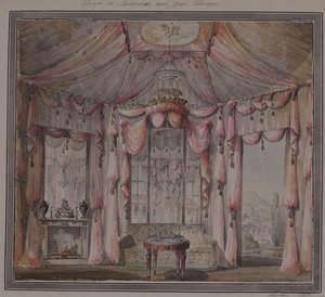 Diseño interior para el tocador en la Casa del Conde Bezborodko en Moscú, 1790s de Nikolai Alexandrovich Lvov