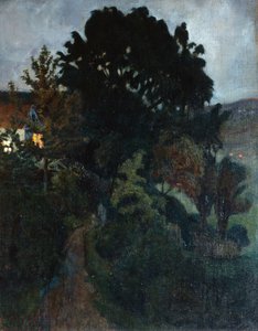Crepúsculo de otoño en el jardín de Nikolai Astrup