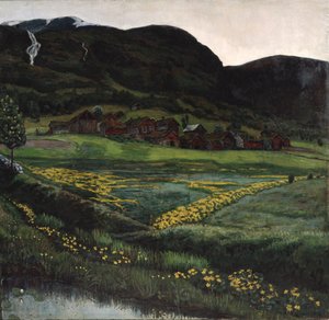 Noche de junio y noche de ranúnculos de Nikolai Astrup