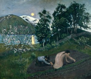 Noche de primavera en el jardín