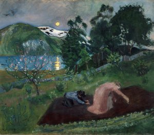 Noche de primavera en el jardín (Trabajo nocturno en el jardín)