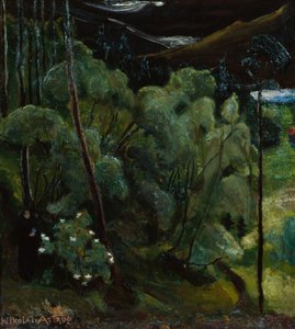 mujer en bosque de Nikolai Astrup