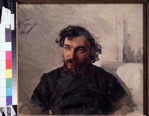 Retrato del artista I. Pokhitonov (1850-1923). Pintura de Nikolai Dmitrievich Kuznetsov (1850-1929), óleo sobre lienzo de Nikolai Dmitrievich Kusnetsov