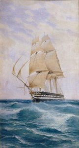 El Barco en la línea Imperatritsa Mariya, 1890s de Nikolai Dmitryevich Prokofyev
