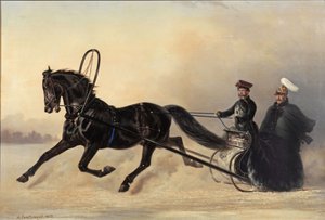 El emperador Nicolás I en una salida de invierno, 1853