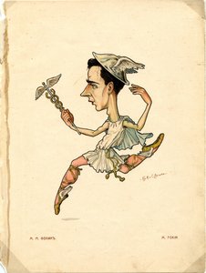 Bailarín de ballet y coreógrafo Michel Fokine De: Ballet Ruso en Caricaturas, 1902-1905 de Nikolai Gustavovich Legat