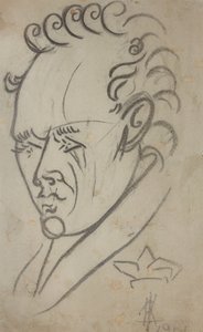Retrato del poeta Vasili Kamensky 1884-1961, 1913 de Nikolai Ivanovich Kulbin