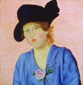 Retrato de una mujer vestida de azul de Nikolai Nikolaevich Popov