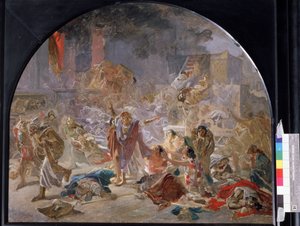 La destrucción del Templo de Jerusalén. Pintura de Nikolai Nikolayevich Ge (Gay) (1831-1894), óleo sobre lienzo