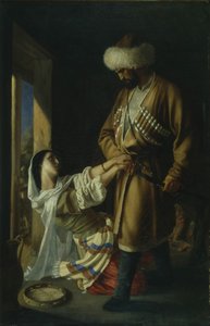 Leila y Khadji Abrek después del poema de M. Lermontov de Nikolai Nikolayevich Ge