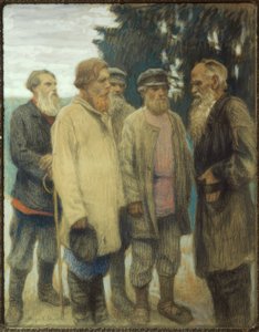 Leo Tolstoj con campesinos de Nikolai P. Bogdanow Bjelski