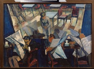 Café (Cafe) - Peinture de Nikolai Pavlovich Ulyanov (Oulianov) (1875-1949), huile sur toile de Nikolai Pavlovich Ulyanov