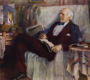 Retrato del actor y director de teatro ruso Konstantin Stanislavski trabajando