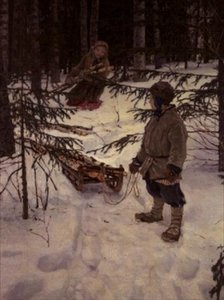 Recogiendo leña, Rusia