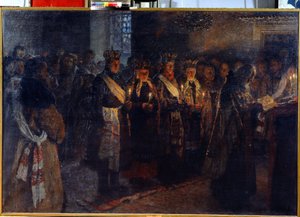 La boda con un sacerdote ortodoxo de Nikolai Petrovich Bogdanov Belsky