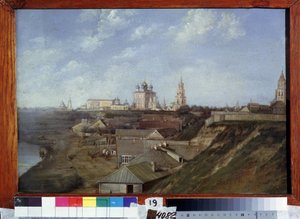 Vista de la Ciudadela de Riazán (Rusia). (Vista de la Ciudadela en Ryazan). Pintura de Nikolai Stepanovich Ivanov (1816-1891), óleo sobre lienzo, ca. 1840, arte paisajístico ruso del siglo XIX. Museo de Arte Regional Estatal I.Pozhalostin, Riazán (Rusia). de Nikolai Stepanovich Ivanov