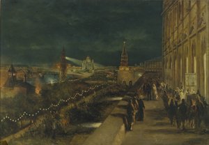 Iluminación de Moscú con motivo de la coronación del emperador Alejandro III el 15 de mayo de 1883 de Nikolai Yegorovich Makovsky