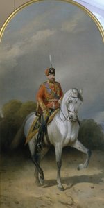 Retrato del Emperador Alejandro III 1845-1894 en el uniforme del regimiento de Húsares de la Guardia Leib, 1881 de Nikolai Yegorovich Sverchkov